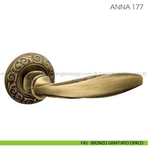 Maniglia per porta Anna Fimet Handles F43 - Bronzo Graffiato Opaco