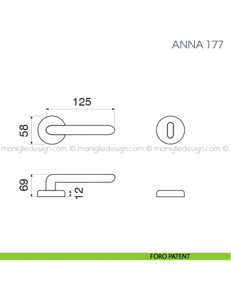 Maniglia per porta Anna Fimet Handles foro patent