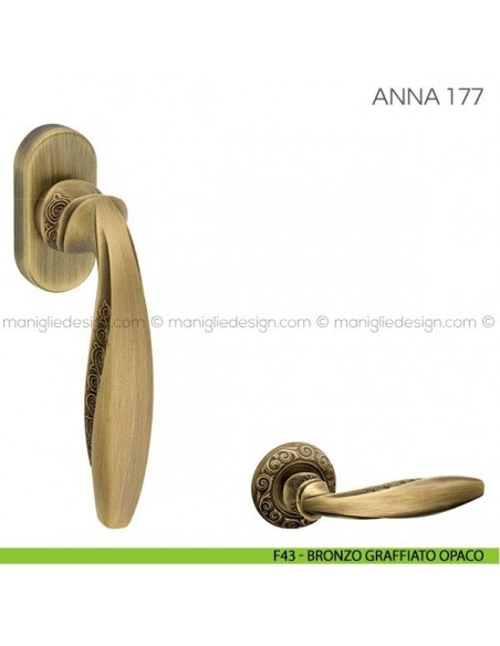 Maniglia per finestra martellina DK Anna Fimet Handles F43 - Bronzo Graffiato Opaco