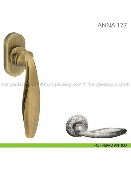 Maniglia per finestra martellina DK Anna Fimet Handles F45 - Ferro Antico