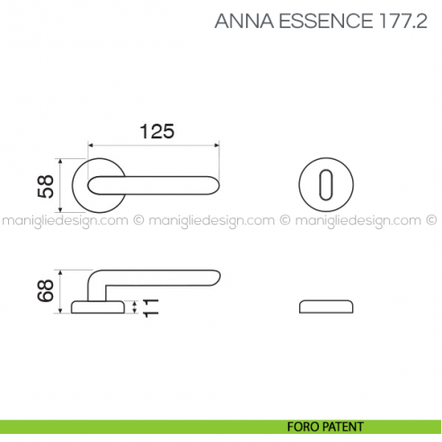 Maniglia per porta Anna Essence Fimet Handles foro patent