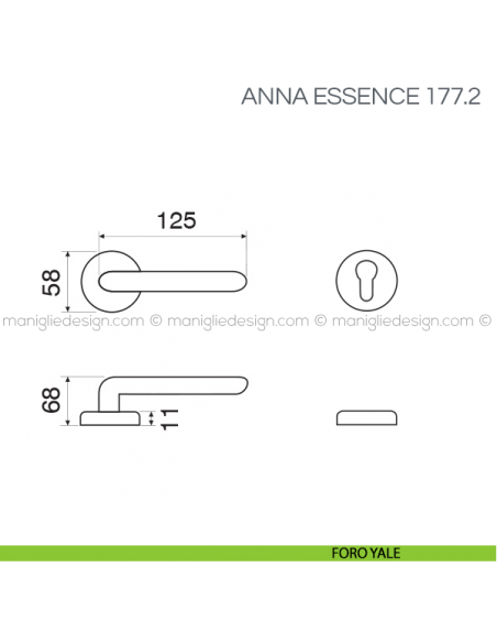 Maniglia per porta Anna Essence Fimet Handles foro yale