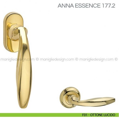 Maniglia per finestra martellina DK Anna Essence Fimet Handles F01 - Ottone Lucido
