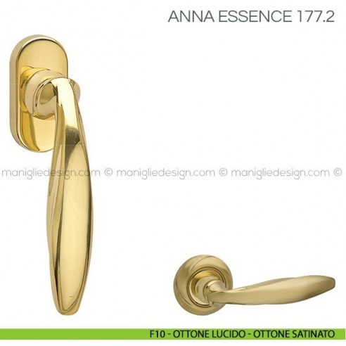 Maniglia per finestra martellina DK Anna Essence Fimet Handles F10 - Ottone Lucido/Ottone Satinato