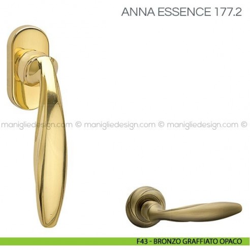 Maniglia per finestra martellina DK Anna Essence Fimet Handles F43 - Bronzo Graffiato Opaco