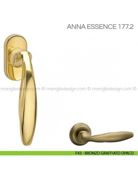 Maniglia per finestra martellina DK Anna Essence Fimet Handles F43 - Bronzo Graffiato Opaco