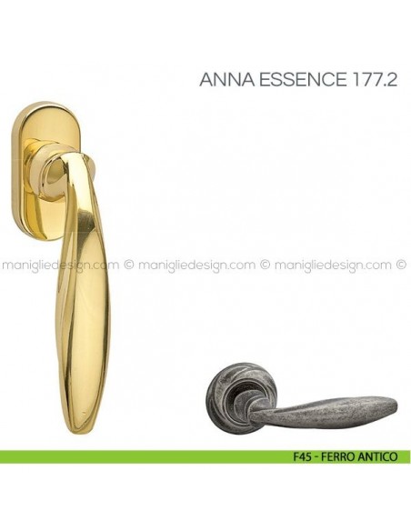 Maniglia per finestra martellina DK Anna Essence Fimet Handles F45 - Ferro Antico
