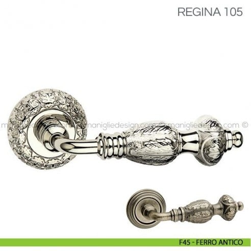 Maniglia per porta Regina Fimet Handles F45 - Ferro Antico