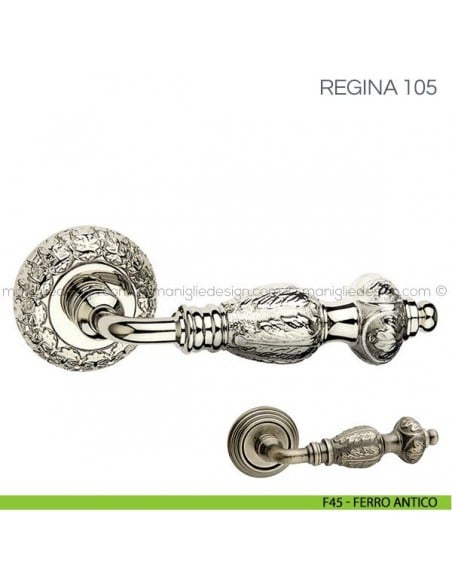 Maniglia per porta Regina Fimet Handles F45 - Ferro Antico