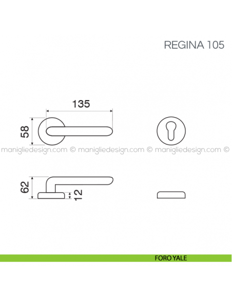 Maniglia per porta Regina Fimet Handles foro yale