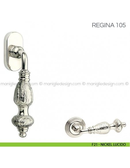 Maniglia per finestra martellina DK Regina Fimet Handles F21 - Nickel Lucido