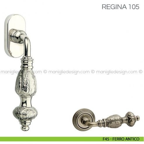 Maniglia per finestra martellina DK Regina Fimet Handles F45 - Ferro Antico