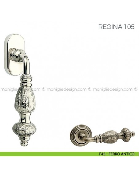Maniglia per finestra martellina DK Regina Fimet Handles F45 - Ferro Antico