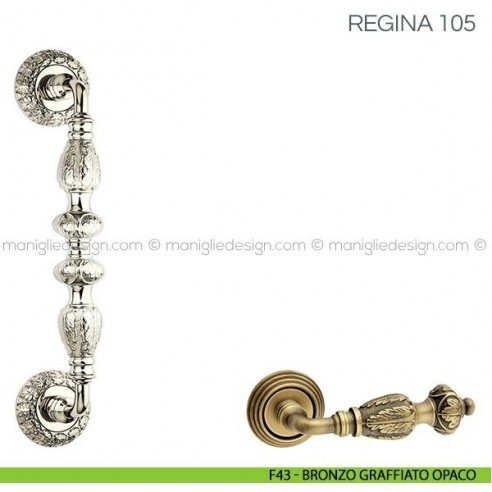 Maniglione per porta Regina Fimet Handles F43 - Bronzo Graffiato Opaco