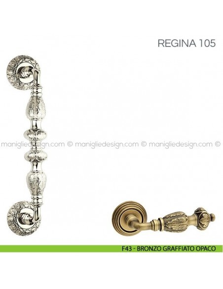 Maniglione per porta Regina Fimet Handles F43 - Bronzo Graffiato Opaco