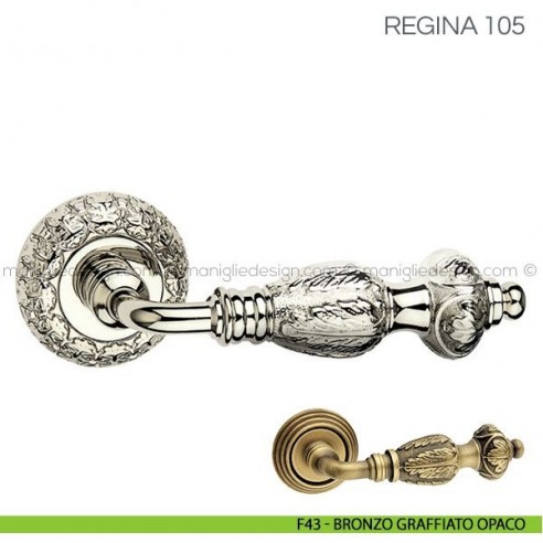Maniglia per porta Regina Fimet Handles F43 - Bronzo Graffiato Opaco