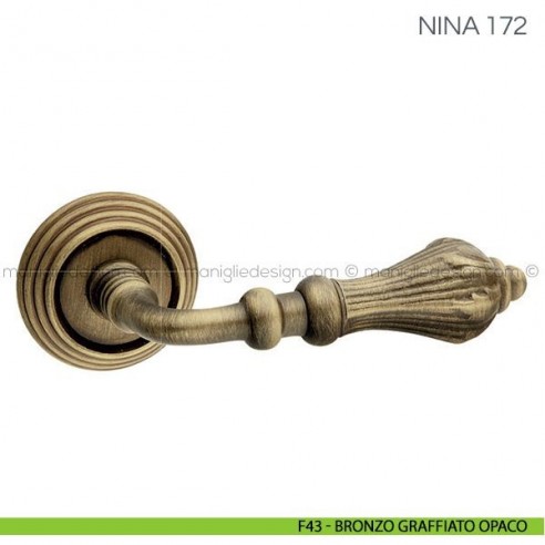 Maniglia per porta Nina Fimet Handles F43 - Bronzo Graffiato Opaco