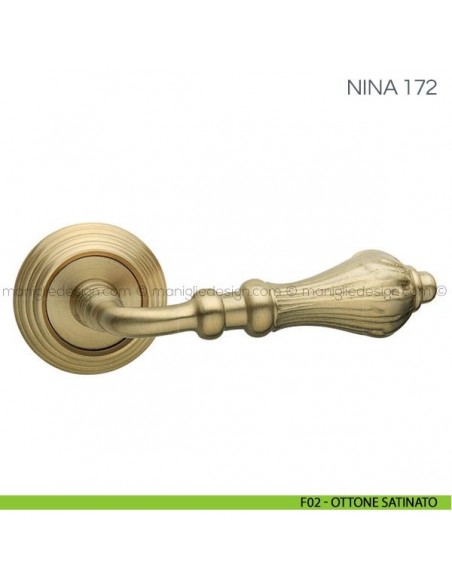 Maniglia per porta Nina Fimet Handles F02 - Ottone Satinato