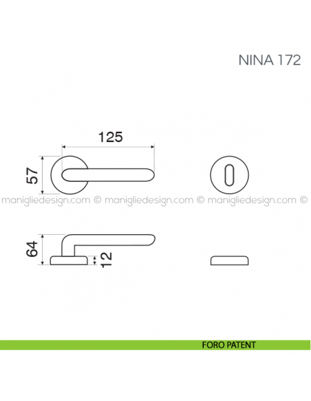 Maniglia per porta Nina Fimet Handles foro patent