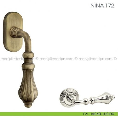 Maniglia per finestra martellina DK Nina Fimet Handles F21 - Nickel Lucido