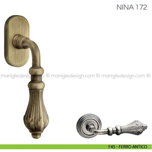 Maniglia per finestra martellina DK Nina Fimet Handles F45 - Ferro Antico
