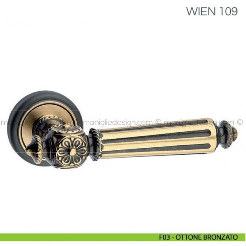 Maniglia per porta Wien Fimet Handles F03 - Ottone Bronzato