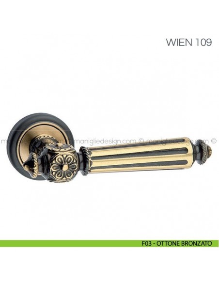 Maniglia per porta Wien Fimet Handles F03 - Ottone Bronzato