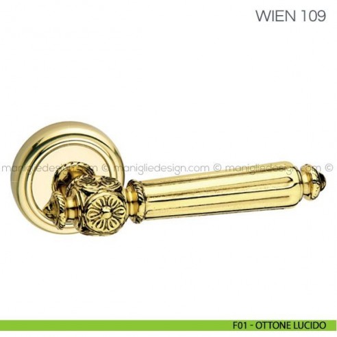 Maniglia per porta Wien Fimet Handles F01 - Ottone Lucido