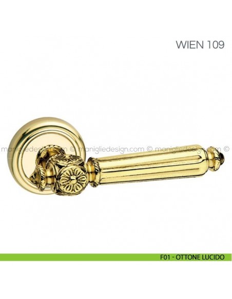 Maniglia per porta Wien Fimet Handles F01 - Ottone Lucido