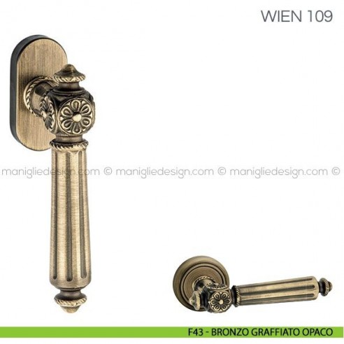 Maniglia per finestra martellina DK Wien Fimet Handles F43 - Bronzo Graffiato Opaco