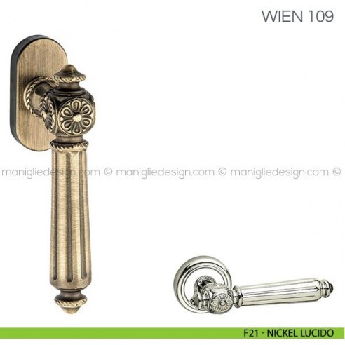 Maniglia per finestra martellina DK Wien Fimet Handles F21 - Nickel Lucido
