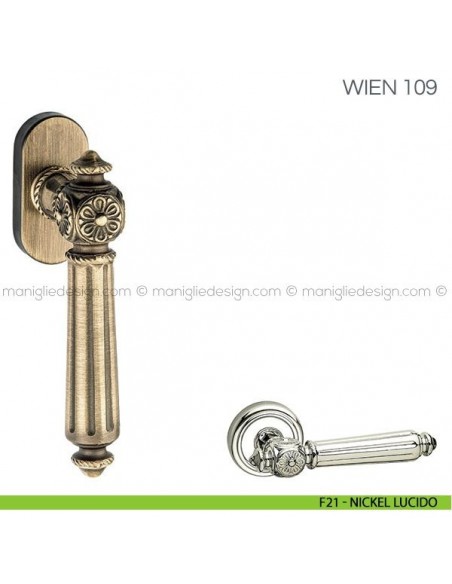 Maniglia per finestra martellina DK Wien Fimet Handles F21 - Nickel Lucido