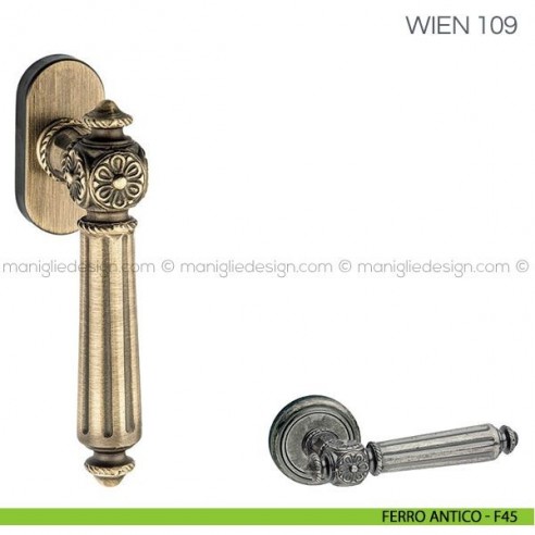 Maniglia per finestra martellina DK Wien Fimet Handles F45 - Ferro Antico