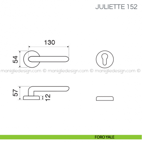 Maniglia per porta Juliette Fimet Handles foro yale