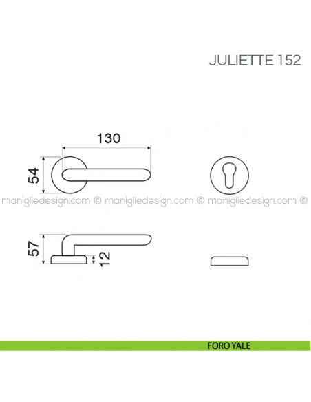 Maniglia per porta Juliette Fimet Handles foro yale
