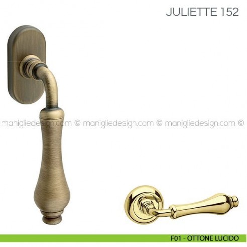 Maniglia per finestra martellina DK Juliette Fimet Handles F01 - Ottone Lucido