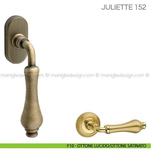 Maniglia per finestra martellina DK Juliette Fimet Handles F10 - Ottone Lucido/Ottone Satinato