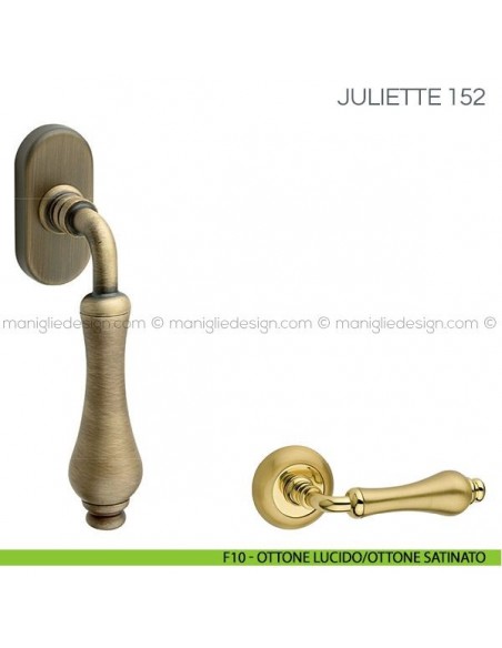 Maniglia per finestra martellina DK Juliette Fimet Handles F10 - Ottone Lucido/Ottone Satinato