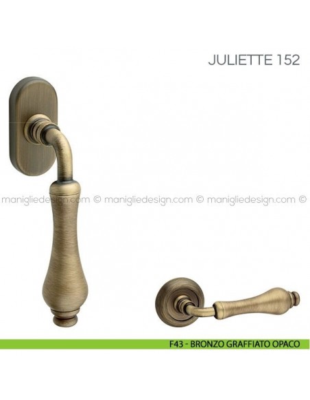 Maniglia per finestra martellina DK Juliette Fimet Handles F43 - Bronzo Graffito Opaco