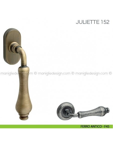 Maniglia per finestra martellina DK Juliette Fimet Handles F45 - Ferro Antico