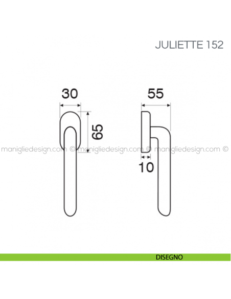 Maniglia per finestra martellina DK Juliette Fimet Handles disegno