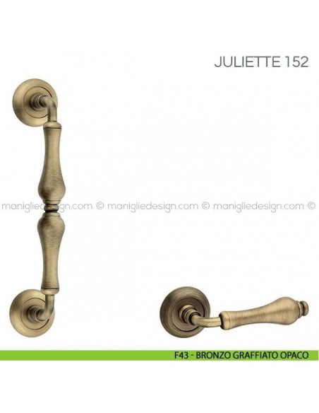 Maniglione per porta Juliette Fimet Handles F43 - Bronzo Graffiato Opaco