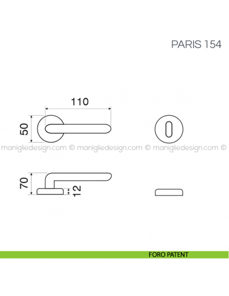 Maniglia per porta Paris Fimet Handles foro patent