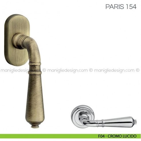 Maniglia per finestra martellina DK Paris Fimet Handles F04 - Cromo Lucido