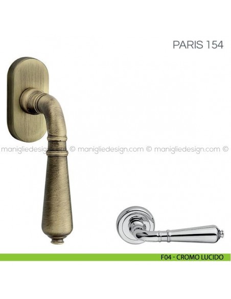 Maniglia per finestra martellina DK Paris Fimet Handles F04 - Cromo Lucido