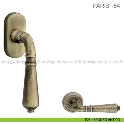 Maniglia per finestra martellina DK Paris Fimet Handles F23 - Bronzo Antico
