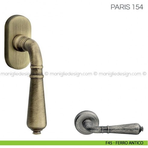 Maniglia per finestra martellina DK Paris Fimet Handles F45 - Ferro Antico