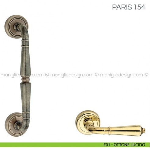 Maniglione per porta Paris Fimet Handles F01 - Ottone Lucido