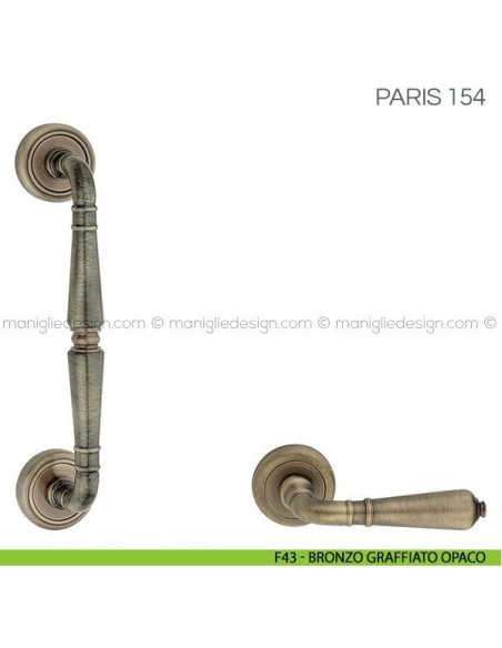 Maniglione per porta Paris Fimet Handles F43 - Bronzo Graffiato Opaco
