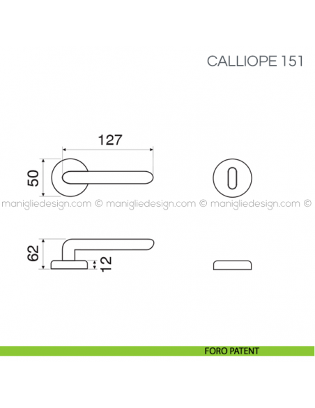 Maniglia per porta Calliope Fimet Handles foro patent